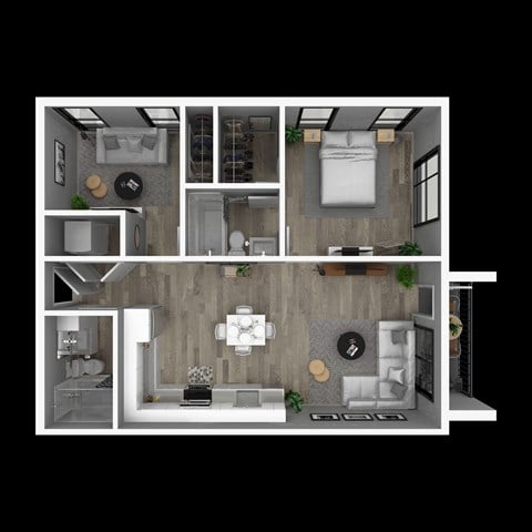 Floor plan for 2 beds, 2 baths, 900 sqft